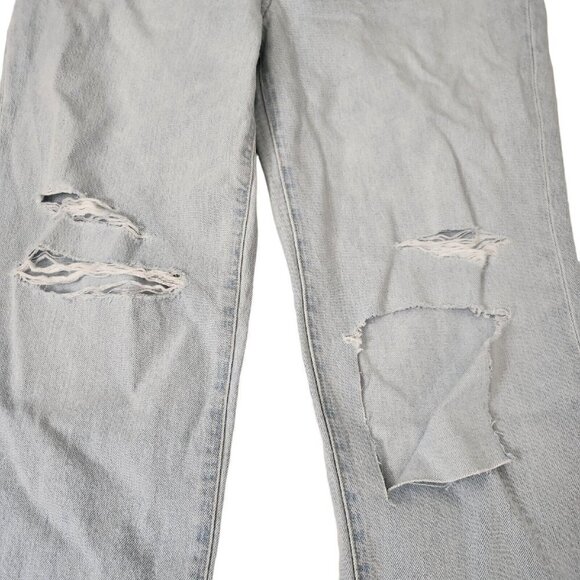 Madewell Jean Womens 28 Perfect Vintage Straight High Rise Distressed Light Wash - Picture 3 of 14